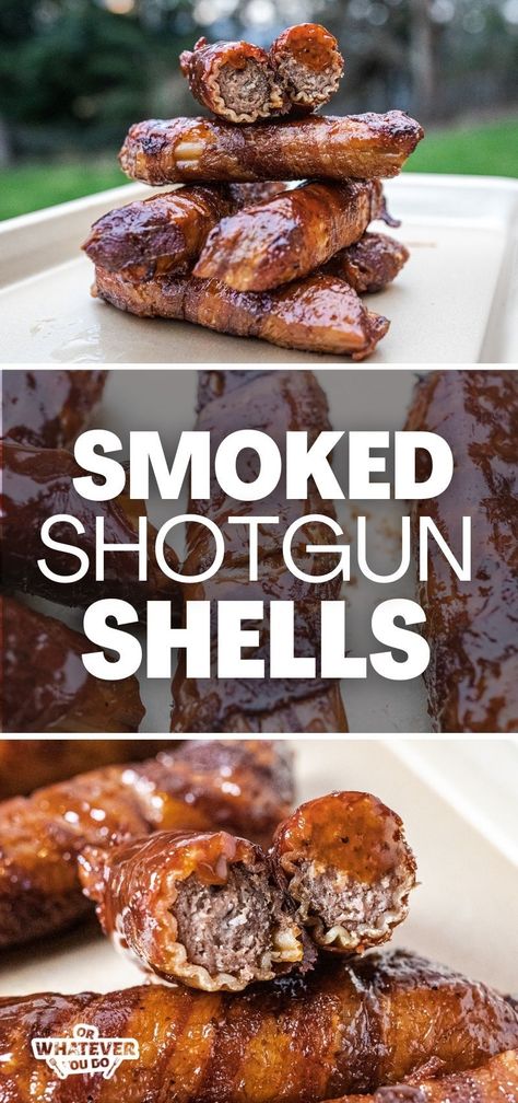 Hamburger Meat Recipes Smoker, Traeger Smoked Dips, Appetizer Recipes On Smoker, Smoked Meat Appetizers, Best Smoker Appetizers, Shotgun Shell Recipe, Bbq Shotgun Shells Recipe, Appetizers On Smoker, Shotgun Shells Recipe Smoker