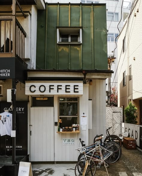 Coffee Tokyo, Coffee House Design, Coffee Shop Concept, Coffee Shop Business, Small Coffee Shop, Cafe Shop Design, Concept Ideas, Shop Fronts, Cozy Cafe