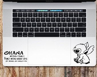 Lilo & sticker point ; Autocollant paillettes Ohana pour ordinateur portable, macbook, voiture, ordinateur portable, tablette, téléphone, mac Macbook Stickers, Computer Keyboard, Macbook, Mac, Laptop, Computer, Electronic Products