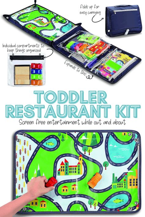 Toddler Restaurant Busy Bag, Restaurant Busy Bag Toddlers, Restaurant Activities For Toddlers, Toddler Restaurant Kit, Restaurant Kids Activities, Restaurant Kit, Two Under Two, Activities For One Year Olds, Toddler Busy Bags