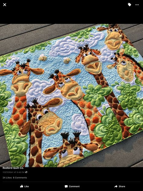 Love this Giraffe Quilt, Flowy Jumpsuit, Childrens Quilts, Baby Quilt Patterns, Baby Boy Quilts, Machine Quilting Designs, Mystery Quilt, Cute Quilts, Applique Quilting