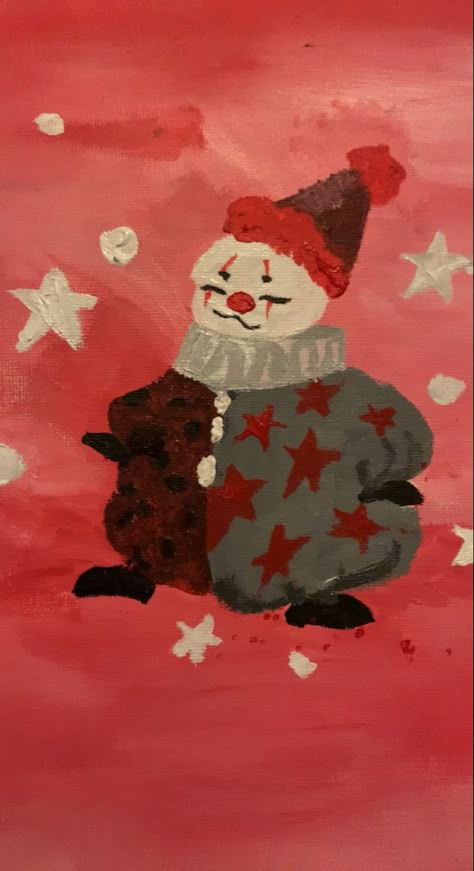 Aesthetic Clown Wallpaper, Clown Astethic Wallpaper, Weird Core Painting Ideas, Red Clown Aesthetic, Clown Paintings Easy, Cute Clown Wallpaper, Clown Bathroom, Clown Aesthetic Wallpaper, Clown Core Wallpaper