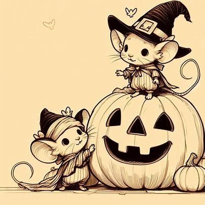 A cute pair of mice children dressed up for Halloween standing on a Jumbo sized pumpkin. Use perspective. Simple sketch. - Image Creator in Bing Jumbo Sketch, Jumbo Inktober, Reference Ideas, Simple Sketch, Sketches Easy, Creative Drawing, Art Project, Mice, Project Ideas