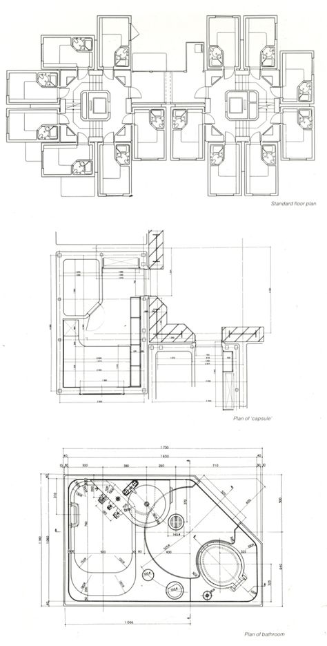 Nakagin Capsule Tower – Tokyo, Japan Kisho Kurokawa, Nakagin Capsule Tower, Luxury Resort Hotels, Hotel Floor Plan, Capsule Hotel, Hotel Floor, Hotel Plan, Container Architecture, Japanese Architect