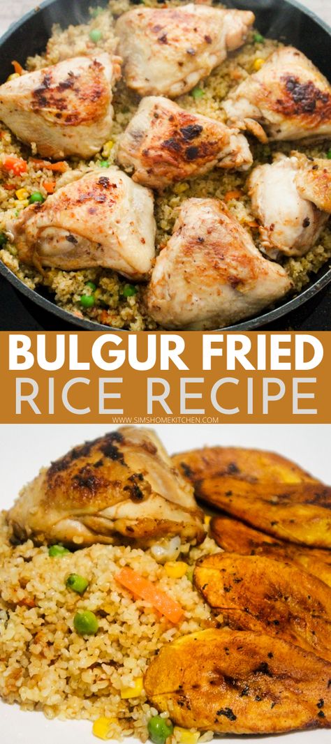 One-Pot Vegetable Bulgur with Chicken Bulgar Wheat Recipes Dinners, Bulgur Salad Recipes, Bulgar Wheat Recipes, Bulgar Recipes, Bulgur Wheat Recipes, Fibre Foods, Bulgur Recipes, Grains Recipes, Lunch Chicken