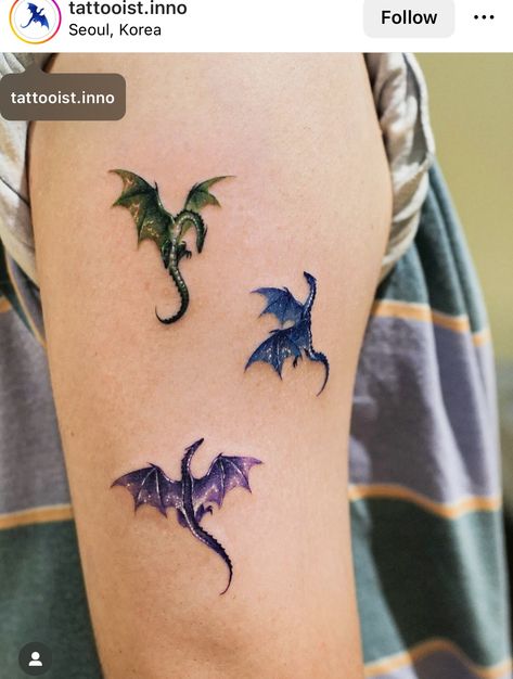 Dragon Couple Tattoo, Color Dragon Tattoo, Simple Dragon Tattoo, Dragon Tattoo Simple, Watercolor Dragon Tattoo, Baby Dragon Tattoos, Small Dragon Tattoos, Fun Tattoos, Bookish Tattoos