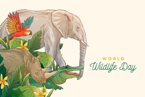 World Wildlife Day, Wildlife Day, Graphic Book, Infographic Poster, Funny Paintings, Day Illustration, Poster Drawing, Nature Posters, Painting Art Lesson