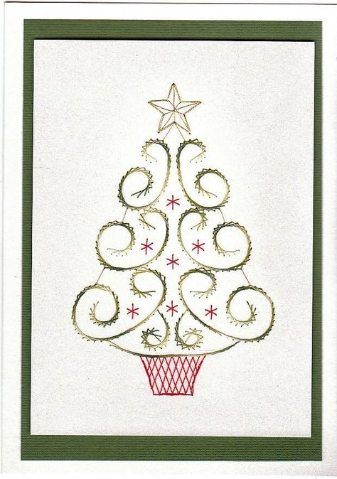 Free Christmas Paper Embroidery Patterns | Free Paper Stitching Cards Patterns | loved this tree pattern the ...: Stitching Cards Patterns, Paper Stitching, Embroidery Cards Pattern, Sewing Cards, Embroidery Cards, Stitching Cards, String Art Patterns, Cross Stitch Christmas, Embroidery Christmas