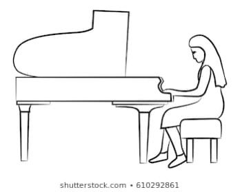 Who can draw better than this?! Girl Playing Piano Drawing, Piano Drawing Easy, Draw Piano, Playing Piano Drawing, Girl Playing Piano, Piano Drawing, Piano Pictures, Draw Better, Draw Ideas