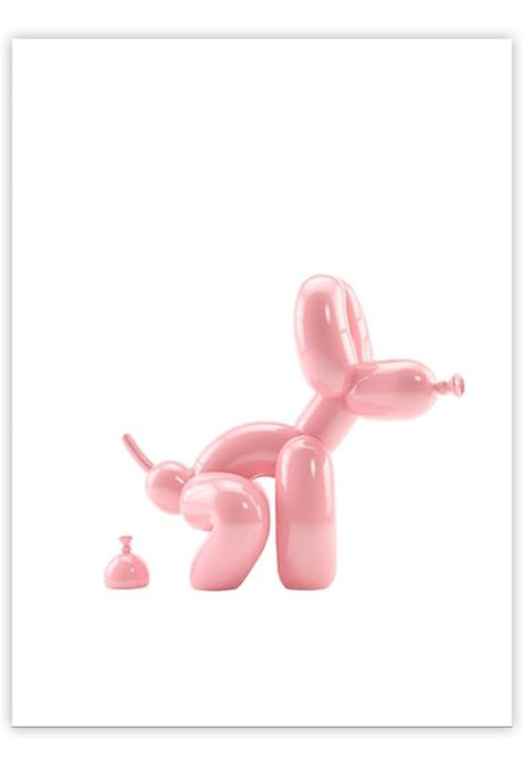 Funny Bathroom Wall Decor Abstract Pink Balloon Dog Canvas Print Toilet Poster Popart Painting Modern Picture Home Decoration Contemporary Artwork Framed (12"x18" Frame, Bathroom Wall Decor-1) Bathroom Illustration, Toilet Poster, Toilet Pictures, Frame Bathroom, Dog Bathroom, Girly Decor, Arte Punk, Pop Art Movement, Wall Decor Abstract