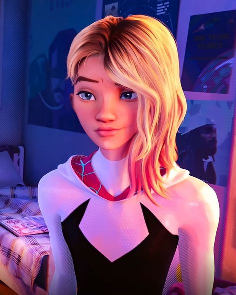 Spider Man Across The Spider Verse, Across The Spider Verse, Gwen Stacy, Spider Gwen, The Spider, Spider Verse, Spiderman, Music, Hair