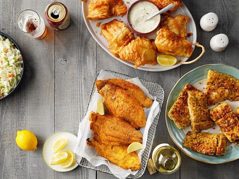 54 Friday Night Fish Fry Recipes Perch Recipes, Oven Fried Fish, Cabin Food, Homemade Tartar Sauce, Beer Battered Fish, Fried Fish Recipes, Fry Recipes, 3 Fish, Fish Fry