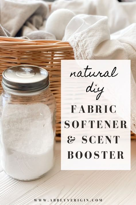 Natural Fabric Softener, Diy Fabric Softener, Laundry Scent Booster, Homemade Fabric Softener, Laundry Scent Boosters, Diy Laundry Detergent, Baking Soda Benefits, Natural Cleaning Recipes, Laundry Scents