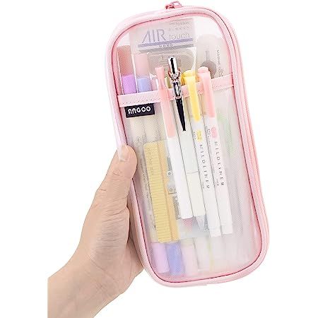 Pink Desk Accessories, Clear Pencil Case, Stationary Bag, Cool Pencil Cases, School Pouch, Large Pencil Case, Kawaii School, Pencil Case Pouch, School Pencil Case