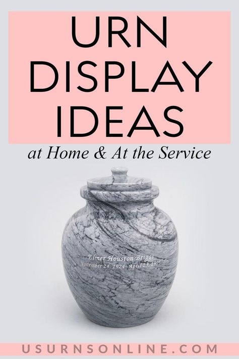 Urn display ideas at home and at the service Cremation Urn Display, Memorial Urn Display, Urn Arrangements, Memorial Urns, Pet Urns, Ramadan Decorations, Memorial Service, Decor Display, Cremation Urns