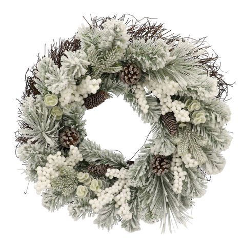 Chritsmas Tree, White Berry Wreath, Flocked Christmas Wreath, Flocked Wreath, Fall Floral Decor, Lighted Wreaths, Decorated Wreaths, Homemade Wreaths, Christmas Wreaths & Garlands