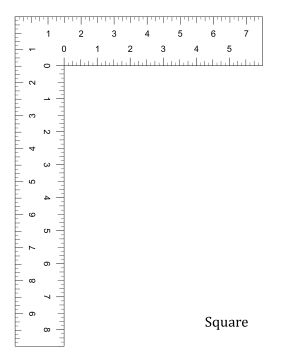 You can measure lengths and identify right angles with this printable square. Free to download and print Diy Bra Pattern, Kids Painting Activities, Printable Ruler, Square Template, Printable Label Templates, Woodworking Storage, Beginner Sewing Patterns, Girls Dress Sewing Patterns, Easy Arts And Crafts