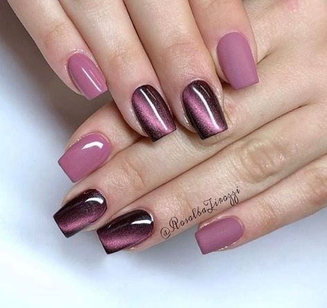 Mauve Nails Design, Trendy Purple Nails, Mauve Nails, Nagellack Trends, Manicure Nail Designs, Gel Nail Art Designs, Fancy Nails Designs, Pretty Nail Art Designs, Black Nail