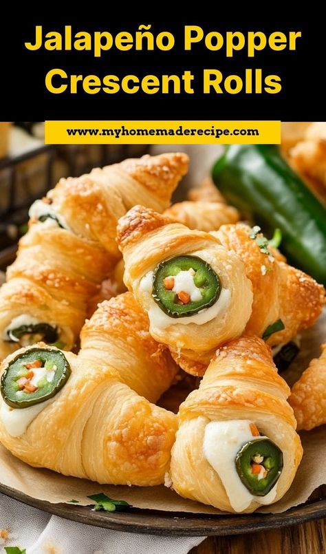 These jalapeño popper crescent rolls are spicy, cheesy, and perfect for an easy appetizer or snack. Ingredients: 1 can crescent roll dough 1 cup cream cheese ½ cup shredded cheese 1 jalapeño, diced Bake these jalapeño popper crescent rolls for a savory, spicy appetizer that’s perfect for game day or gatherings Crescent Roll Dessert Recipes, Jalapeños Poppers, Jalapeno Poppers Crescent Rolls, Most Popular Cookies, Fun Cheesecake Recipes, Crescent Roll Recipes Dessert, Crescent Roll Appetizers, Crescent Bake, Chewy Oatmeal Cookies