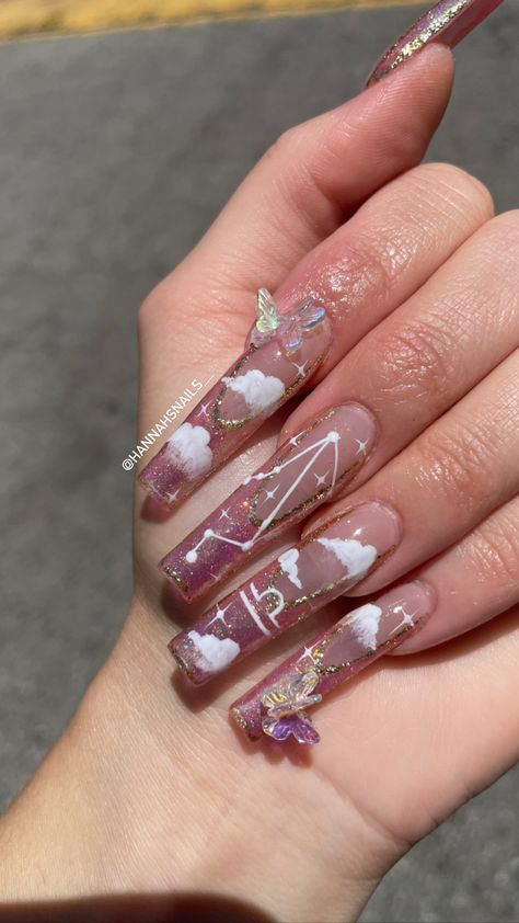 Libra 21st Birthday Nails, 2002 Birthday Nails, 21st Birthday Nails Sagittarius, Birthday Nails For Libras, Libra Bday Nails Ideas, Nails Libra Design, Libra Season Nails, Short Libra Nails, Libra Nail Ideas