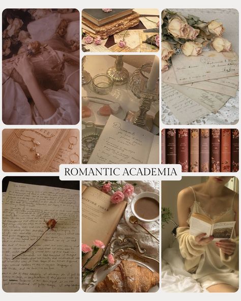 Pink Academy Aesthetic, Aphrodite Aesthetic Outfit Pink, Pink Light Academia Aesthetic, Romantic Academia Bedroom Aesthetic, Romance Academia Aesthetic Outfit, Soft Summer Dark Academia, Romantic Academia Style, Romantic Academia Color Palette, Romantic Academia Aesthetic Room