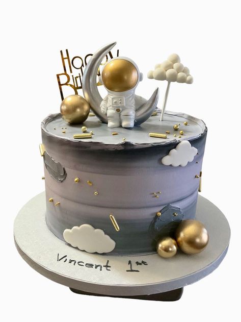 Baby Cake Design, Rocket Cake, 1st Bday Cake, Planet Cake, 12th Birthday Cake, Galaxy Cake, Happy Birthday Decor, Astronaut Birthday, Space Birthday Party