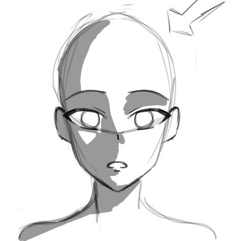 Female Head Base Drawing, Bald Person Drawing, Bald Drawings, Plain Face Drawing, Head Drawing Female, Anime Base Head, Bald Head Drawing, Head Base Sketch, Anime Head Base