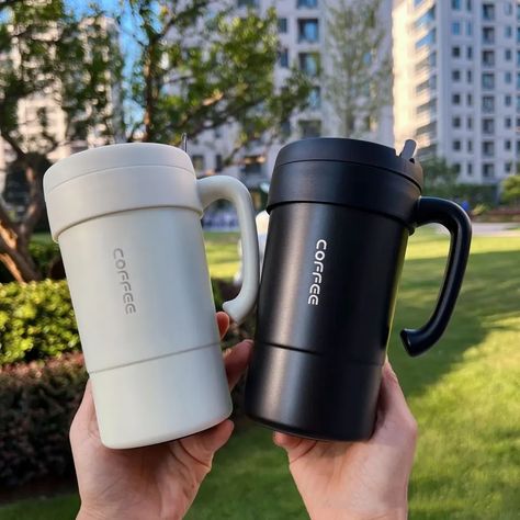 double wall thermal mug stainless steel coffee mug Botol Aesthetic, Thermal Mugs, Stainless Steel Coffee Mugs, Mix Photo, Thermal Mug, Thermal Cup, Work Essentials, Vacuum Cup, Event Decoration