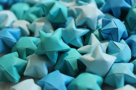 100 Lucky Stars 25 each of Pastel Light Blue by MyLittleShop1993, $4.25 George Town, Origami Lucky Star, Star Mobile, Easy Paper Flowers, Jewel Colors, Easy Craft Projects, Origami Stars, How To Make Paper Flowers, Paper Stars