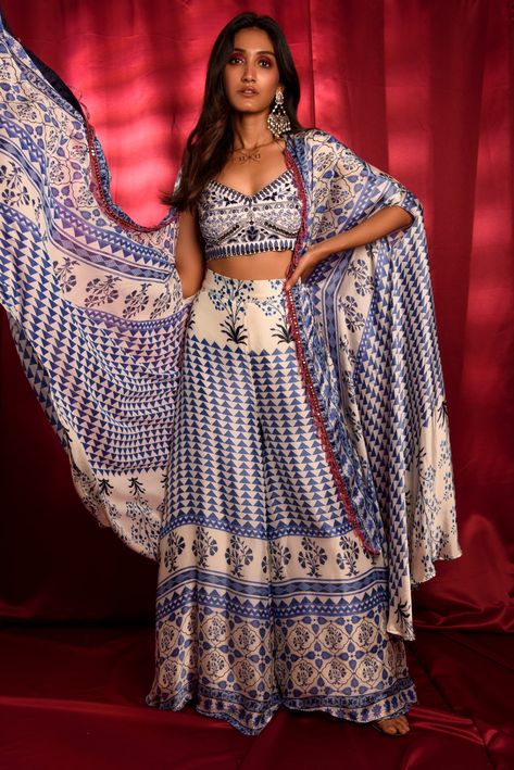 Morrocan Print Pant Set – J.B.FASHION Pant Lehenga, Lengha Simple, Lehenga Ideas, Indo Western Dresses For Women, Stylish Lehenga, Indian Closet, Cotton Anarkali, Lehnga Dress, Printed Palazzo Pants