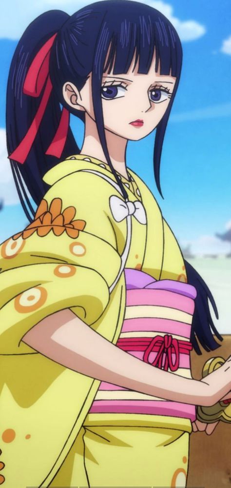 #okiku #kiku #onepiece #arcwano #luffy #zoro #pretty #cute #anime #beautiful One Piece Kiku, Black Hair And Purple Eyes, One Piece Nakama, Female Gojo, Face Claims Female, Female Face Claims, Aesthetic Dp, Journey To The West, One Piece Drawing