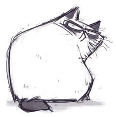 Cat Doodle, Cat Sketch, Angry Cat, Animal Illustrations, Hur Man Målar, Cat Character, Cats Illustration, Dessin Adorable, Animal Sketches