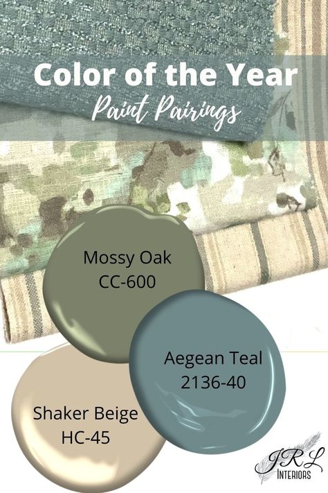 Color of the Year 2021 Aegean Teal Green And Brown Paint Palette, Aqua Teal Color Palette, Smoky Teal Paint Color, Teal Green Paint Colors, Bluish Green Paint Colors, Benjamin Moore Color Schemes, Muted Teal Paint Color, Colors That Go With Teal, Cabin Color Schemes