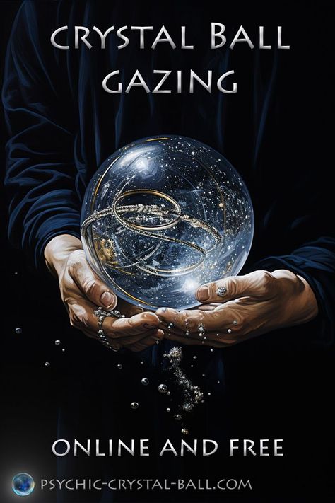 Crystal Ball Gazing online nad free, image of a crystal ball with particles in the hand of a psychic Magic Love, Magic Ball, Fortune Telling, Crystal Ball, Psychic, Enchanted, The Future, For Free, Crystals