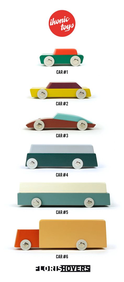 Dutch Design Wood Toy Cars by Ikonic Toys (Maurice Doorduyn) — Kickstarter Wooden Toys Diy, Wooden Toys Design, Wooden Toy Trucks, Wooden Toy Cars, Rocking Toy, Handmade Wall Decor, Family Fun Games, Wooden Games, Wooden Car