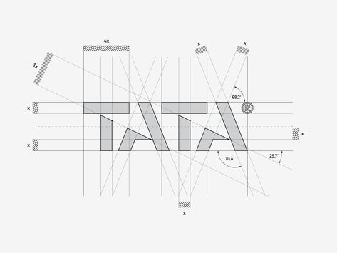 TATA? / construction on the grid ?? by Usarek Studio? Logo Construction Grid, T A Logo Design, Construction Typography, Logo Design Construction, Circular Logo Design, Logo Grid, Mm Logo, Banks Logo, Graphic Shapes Design