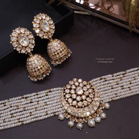 Chaand Jumeirah Moissanite Polki Choker Set Moissanite Polki Jewellery, Polki Jewellery Sabyasachi, Pusalu Jewellery, Polki Necklace Choker, Polki Pendant Set, Jadau Choker Set, Jewellery Stones, Polki Choker Set, Polki Choker