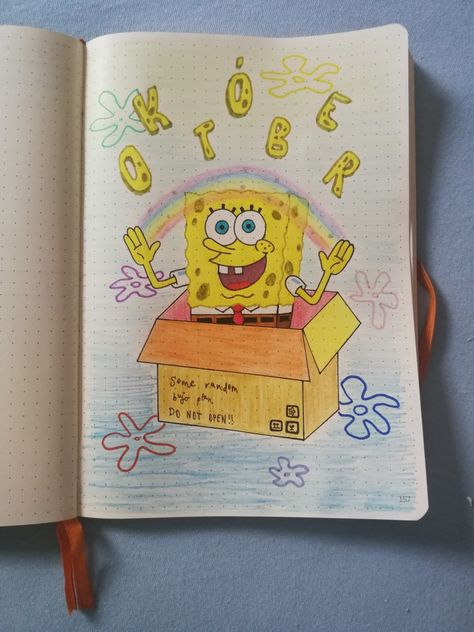 Spongebob Scrapbook, Spongebob Bullet Journal, Months Drawing, Bullet Journal Monthly Cover, Journal Monthly Cover, May Bullet Journal, Bullet Journal Work, Bullet Journal Monthly, Bullet Journal 2020