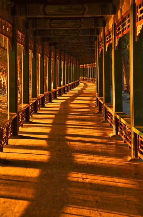 Long Corridor of the Summer Palace, Beijing, China. Chinese Palace Aesthetic, Chinese Palace Interior, Asian Palace, Japanese Palace, Summer Palace Beijing, The Summer Palace, Long Corridor, Chinese Palace, Shenyang