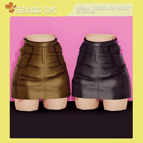 Urban Cargo Mini Skirt (Public now!) | Patreon Sims 4 Urban, Sims 4 Download, Cargo Mini Skirt, Sims 4 Dresses, The Sims 4 Download, Stylish Skirts, Cargo Skirt, Sims 4 Clothing, Sims 4 Custom Content