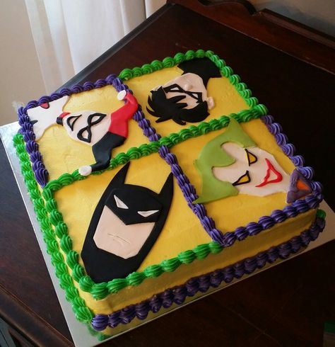 Batman, Robin, Joker & Harley cake #batmancake #batmanandjoker #birthdaycake #cakesforkids #imbatman #batman&robin #joker&harley #yummydelicious #jennaroushcakes Batman Joker Cake, Batman And Joker Cake, Batman And Robin Birthday Party, Batman And Robin Cake, Batman Cake Buttercream, Small Batman Cake, Joker Cake, Batman Cake, Apple Cranberry