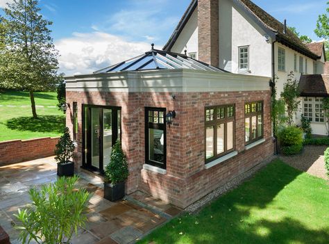 Orangery Roof, Orangery Extension, Flat Roof Extension, House Extension Plans, Room Extensions, Roof Extension, Roof Lantern, House Extension Design, Upvc Windows