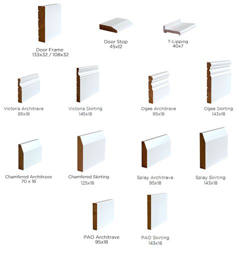 Skirting & Architrave | Declan Byrne & Sons Modern Baseboards, Formal Skirts, Floor Skirting, Baseboard Styles, Styling Skirts, Mdf Skirting, Craftsman Trim, Garage Guest House, Baseboard Trim