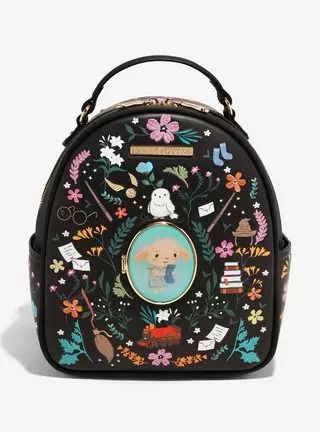 Our Universe Harry Potter Dobby Floral Mini Backpack - BoxLunch Exclusive, Harry Potter Dobby, Plus Size Disney, Dobby Harry Potter, Harry Potter Items, Disney Dragon, Allover Design, Star Wars Games, Our Universe, Accesories Jewelry