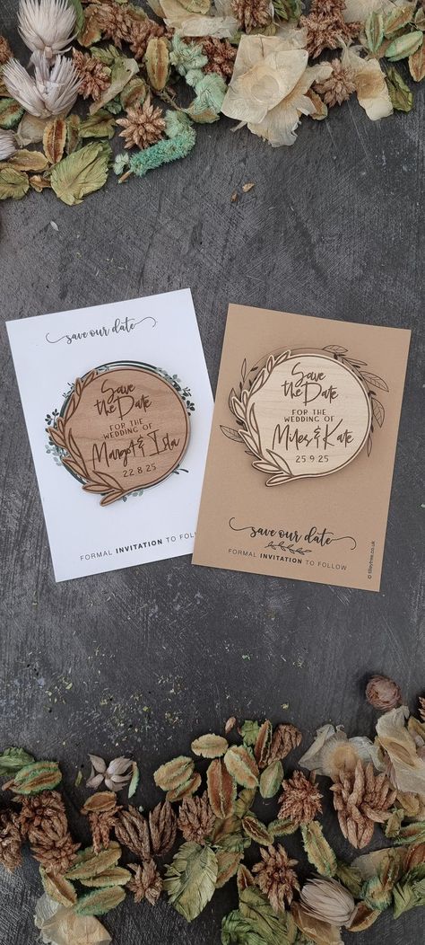 Leaves & Circle Simple Save the Date - 10 Save The Date Ideas Wood, Wooden Save The Dates, Rustic Wedding Save The Date Ideas, Save The Date Ideas Digital, Cheap Wedding Invitations Diy, Grazing Food, Laser Engraved Wedding, Simple Save The Date, Rustic Save The Date