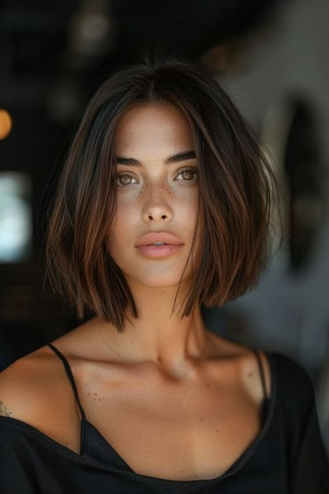 2024 Haircut, Hairstyle Trending, Rambut Brunette, Modern Short Hairstyles, Fresh Cuts, Bob Cuts, Shoulder Length Hair, Short Bob Hairstyles, Dream Hair