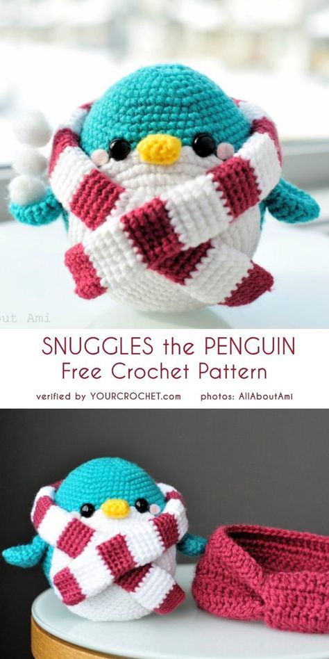 Holiday Amigurumi, Crocheted Stuffed Animals, Crocheted Ornaments, Crochet Penguin, Crocheted Toys, Confection Au Crochet, Crocheted Hats, Crochet Birds, Pola Amigurumi