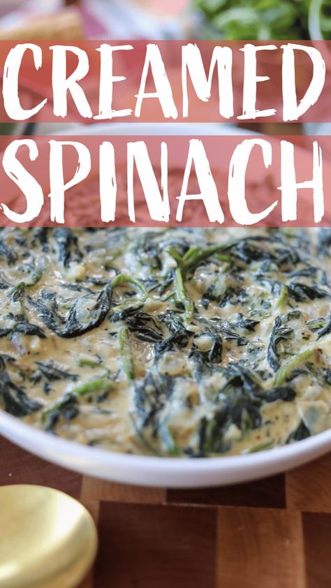 Creamed Spinach With Frozen Spinach, Cook Spinach Leaves, Easy Creamed Spinach, Creamed Spinach Recipe Easy, Spinach Dish, Cook Spinach, Vegetarian Recipes For Beginners, Easy Holiday Side Dishes, Creamed Spinach Recipe