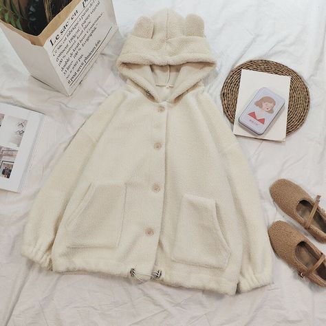 White Plush Kawaii Bear Hoodie Sweater with Pocket Coat SS2144 Thickness: STANDARD Color: apricot Size: S M L XL 2XL Size Chart: Size/cm Bust/cm Sleeve/cm Length/cm S 112 41 63 M 116 42 65 L 120 43 67 XL 124 44 69 2XL 128 45 71   note: 1 cm=0.3937 inch, "Size measured by ourselves,sometimes has some errors, but always within 3cm." Y2k Fashion Aesthetic, Kawaii Hoodies, Kawaii Sweater, Kawaii Bear, Y2k Aesthetic Fashion, Kawaii Shirts, Fluffy Jacket, Bear Hoodie, Kawaii Dress