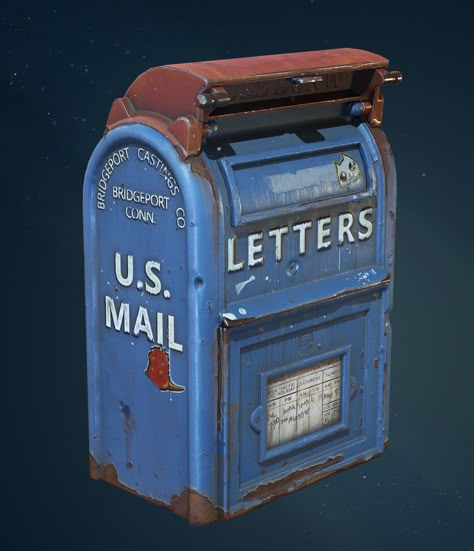 Food Truck Concept Art, Prop Design Concept Art, Modeling Practice, Pbr Material, Old Mailbox, School Model, Hard Surface Modeling, Props Concept, Blender Models